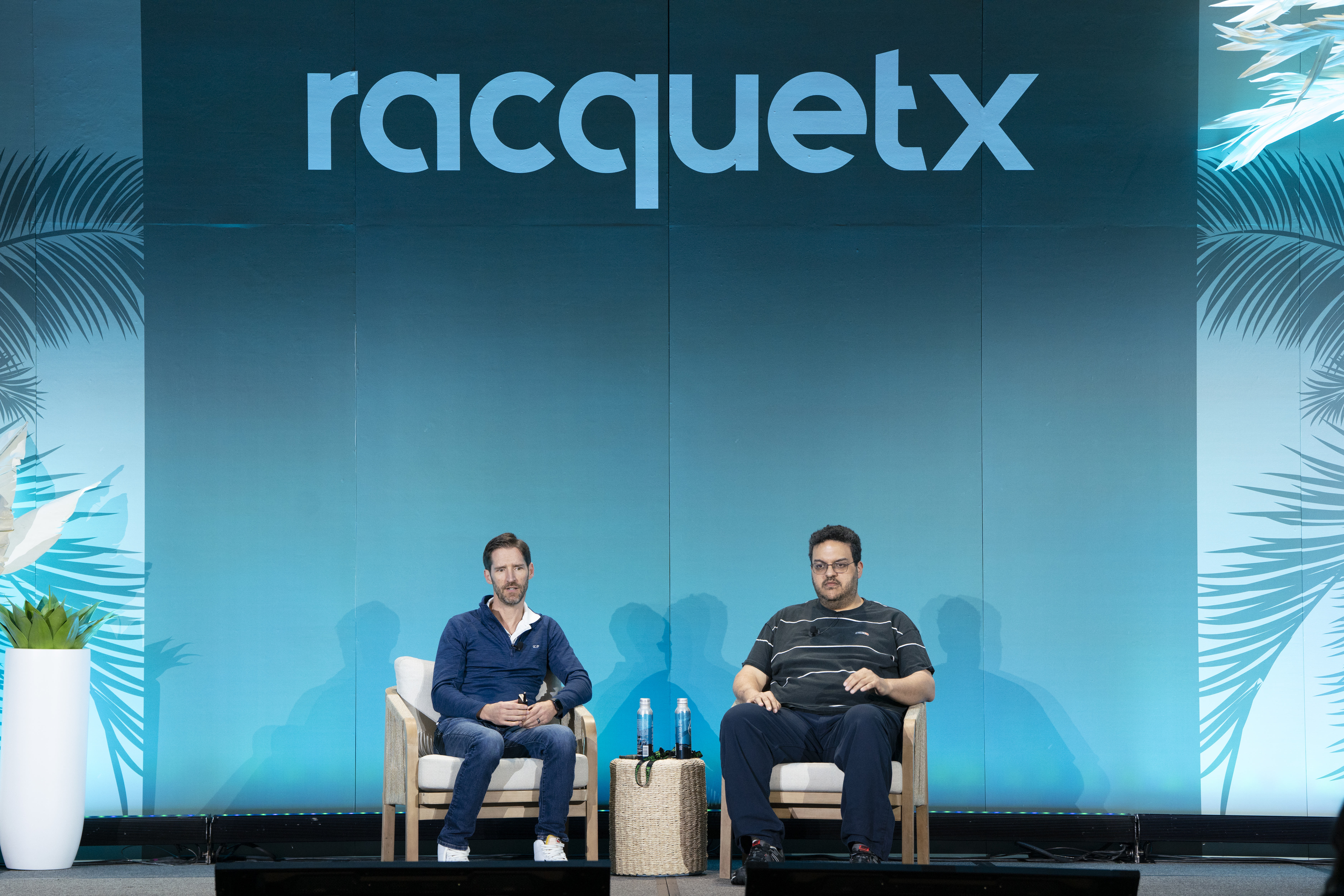 Jason Syversen on stage at RacquetX 2024